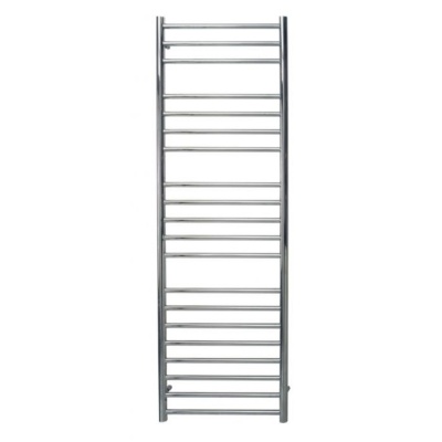 Polished stainless steel heated towel rail 720 x 500